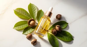 Aceite facial de cacay en rutina de skincare para mujeres de 50 años